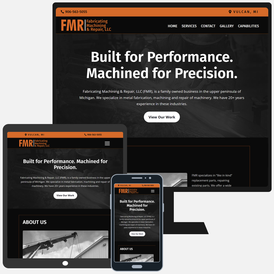 Fabricating Machining & Repair, LLC (FMR), is a family owned business in the upper peninsula of Michigan. We specialize in metal fabrication, machining and repair of machinery. We have 20+ years experience in these industries.