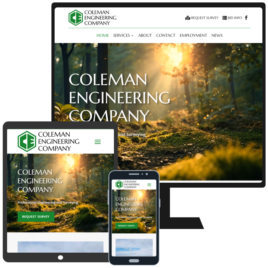 Custom Website Redesign for Design for Coleman Engineering