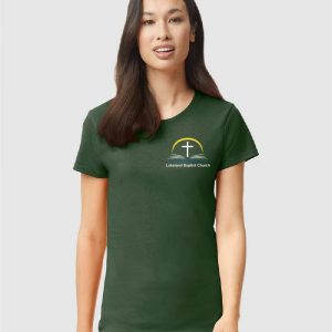 Lakeland Baptist Church Green Womens Gildan Heavy Cotton T-shirt