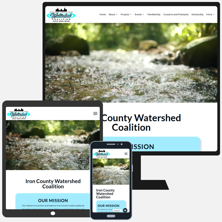 New Website Website Tablet Mobile Iron County Watershed Coalition