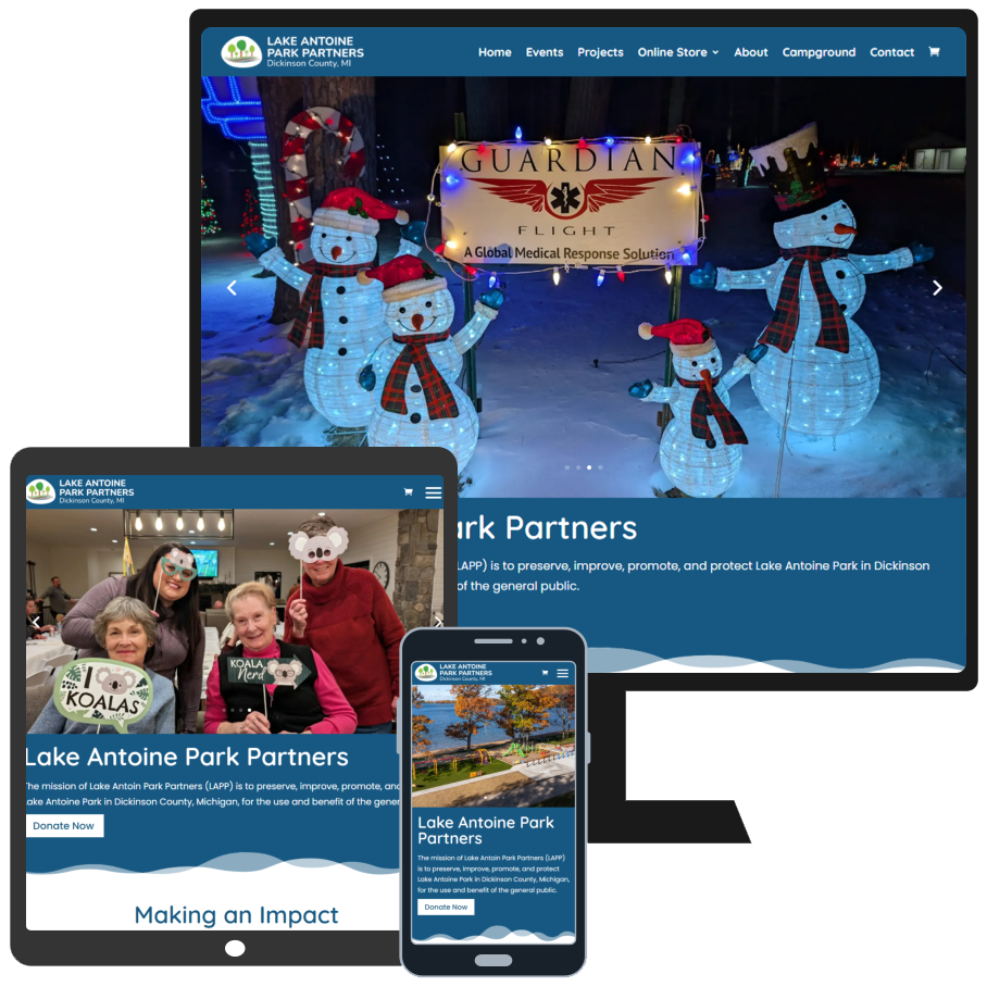 Website Tablet Mobile Website Redesign for Lake Antoine Park Partners