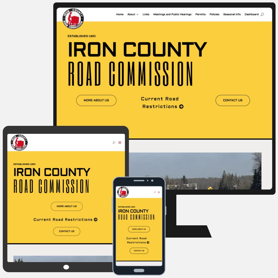 Website Design Government Site for Iron County Road Commission in the Upper Peninsula of Michigan