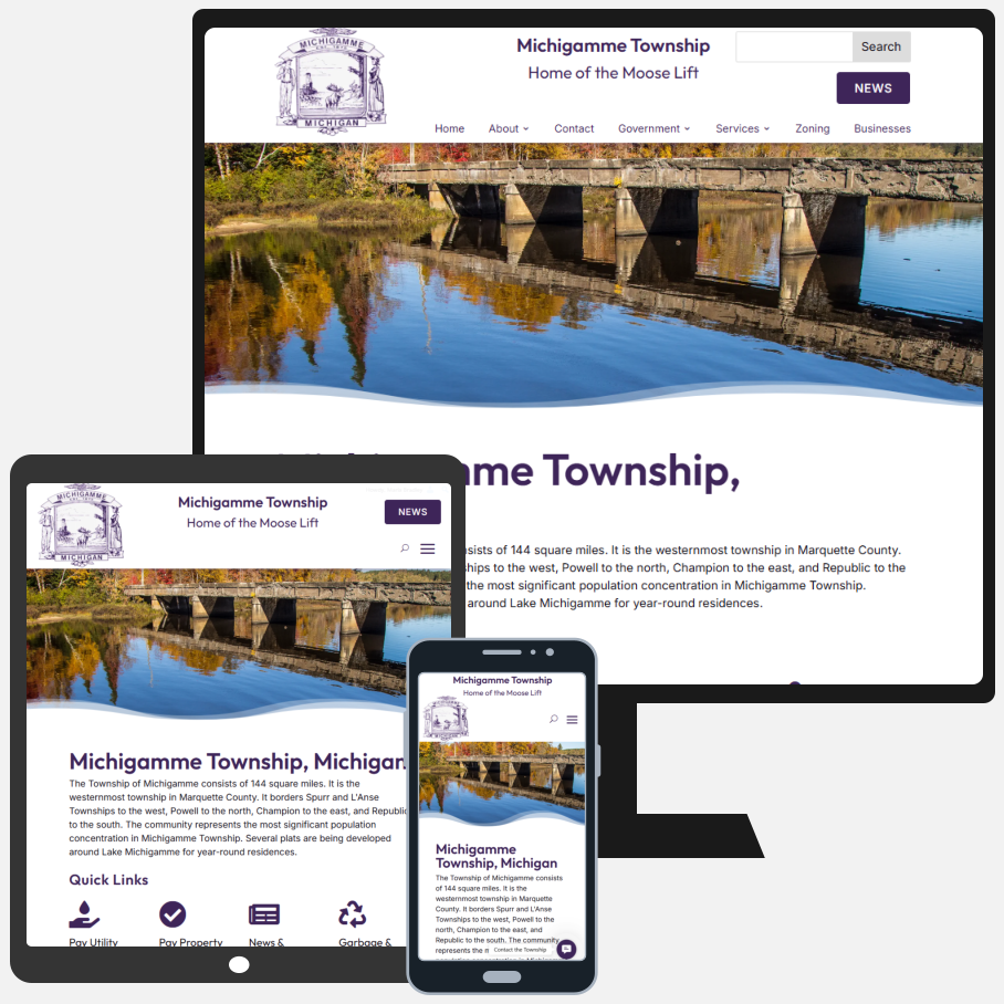 Michigamme Township Government ADA-Compliant Website