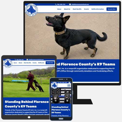 Custom Website Design for the Florence County K9 Unit Custom Website Design Florence County Sheriff's K9 Unit