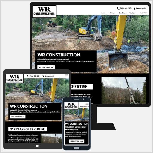 Best Construction Website Marquette Michigan WR Construction - The best contractor website in Marquette County Michigan