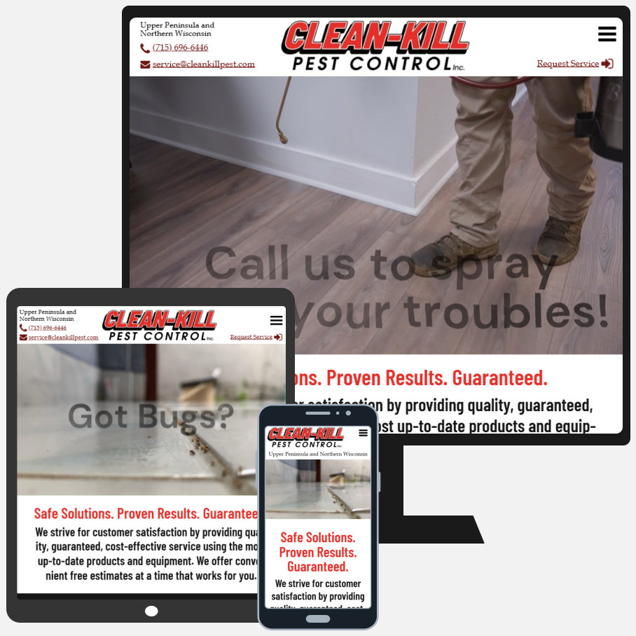 Clean Kill Pest Control New Custom Website Design